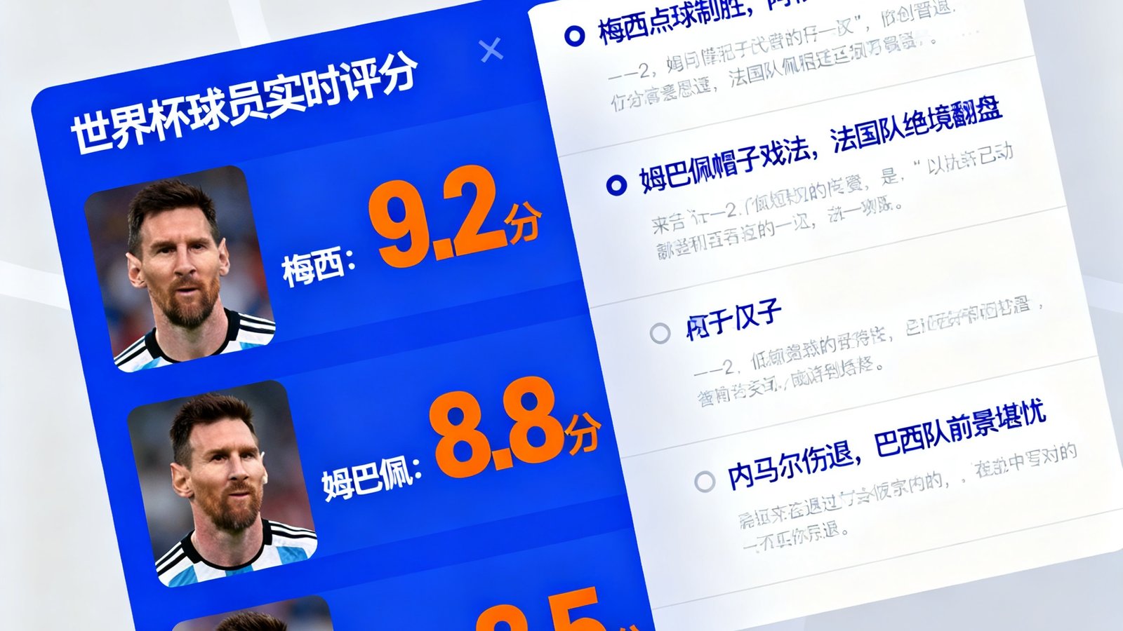 世界杯球迷讨论区，包含球员评分和热门帖子列表